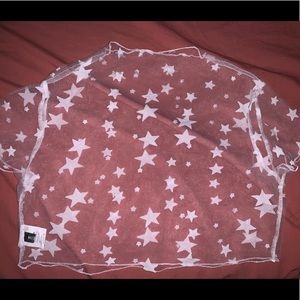 Star mesh crop top